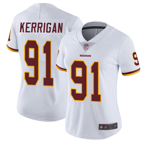 Washington Redskins Limited White Women Ryan Kerrigan Road Jersey NFL Football #91 Vapor->women nfl jersey->Women Jersey